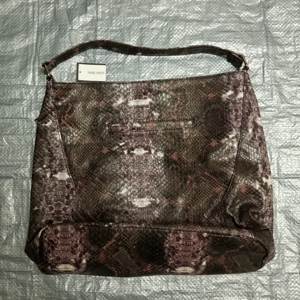 👙💫Nine West mixed print large shoulder bag with side zippers - Picture 3 of 8